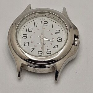 VTG FMD Lady Military Dial Silver White Analog Quartz Watch